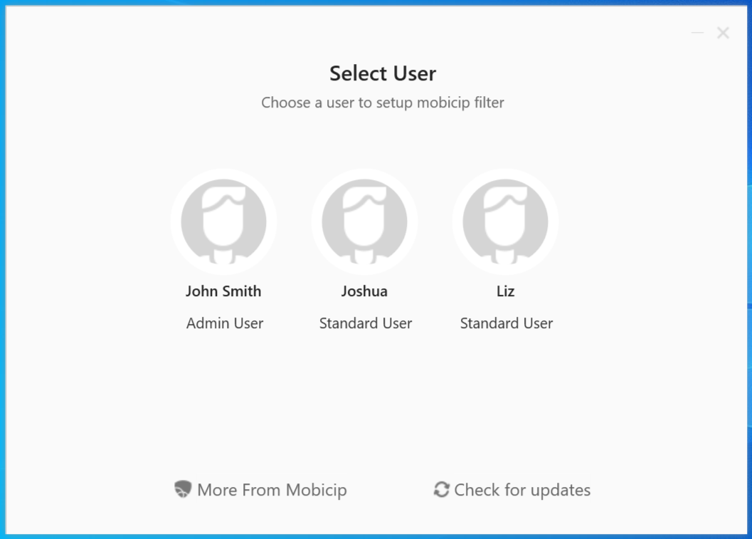 Select user