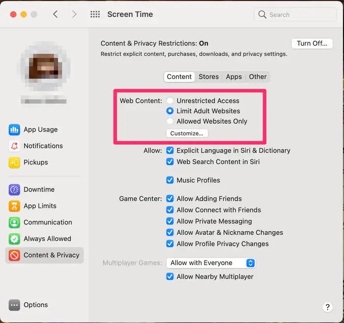 Set Up Screen Time in macOS 